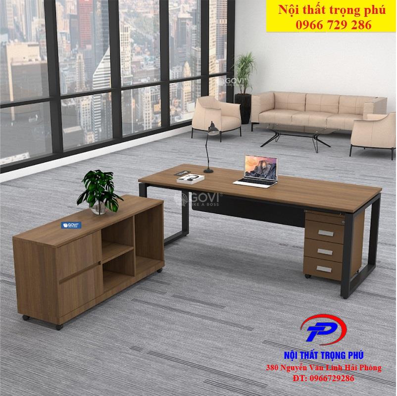 Bàn lãnh đạo - Bàn giám đốc chân sắt chữ U 1m6 EU16-T