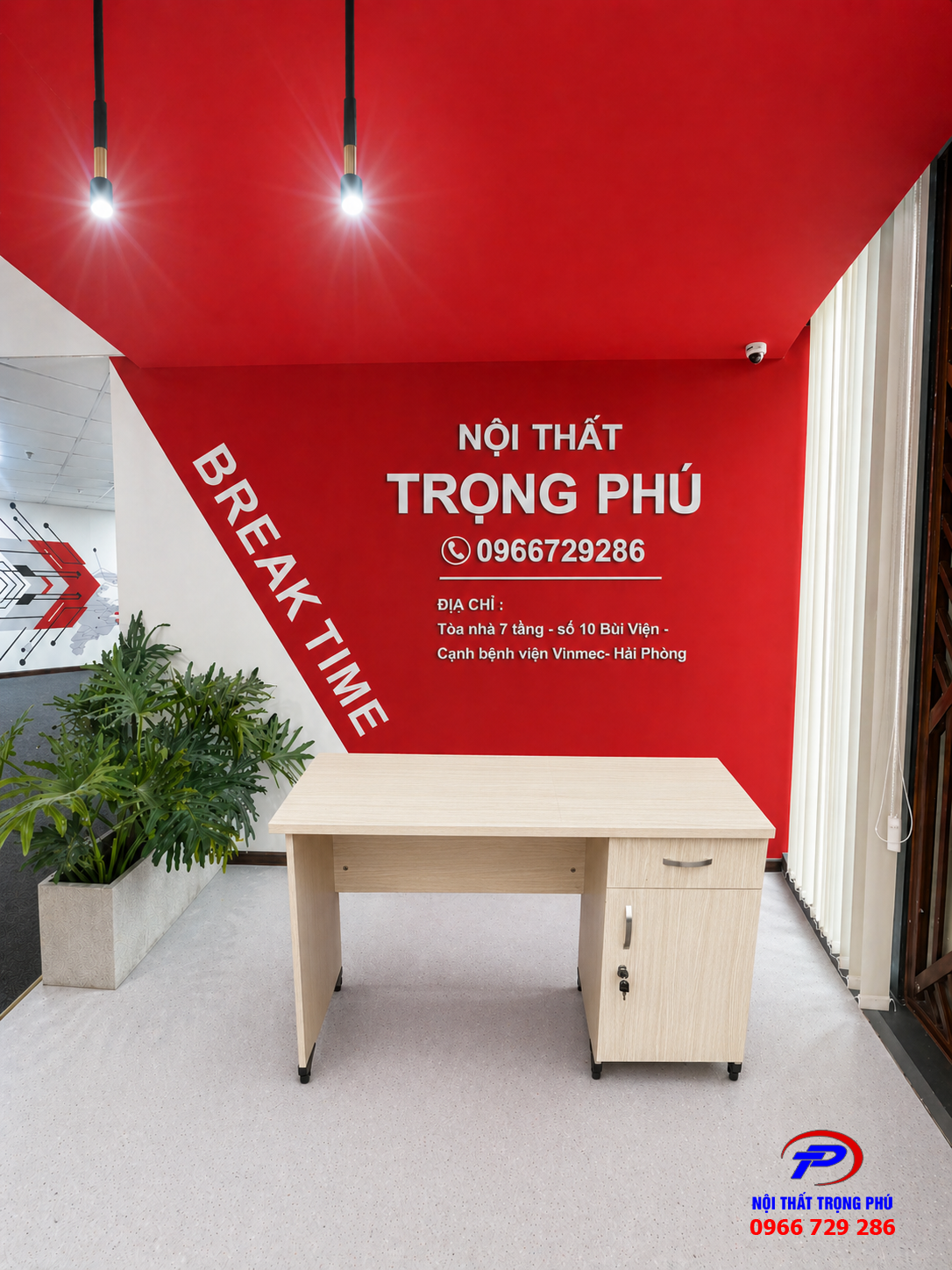 Bàn Làm Việc Nhân Viên Gỗ Melamine TP120SHL3C Có Hộc Liền Khóa