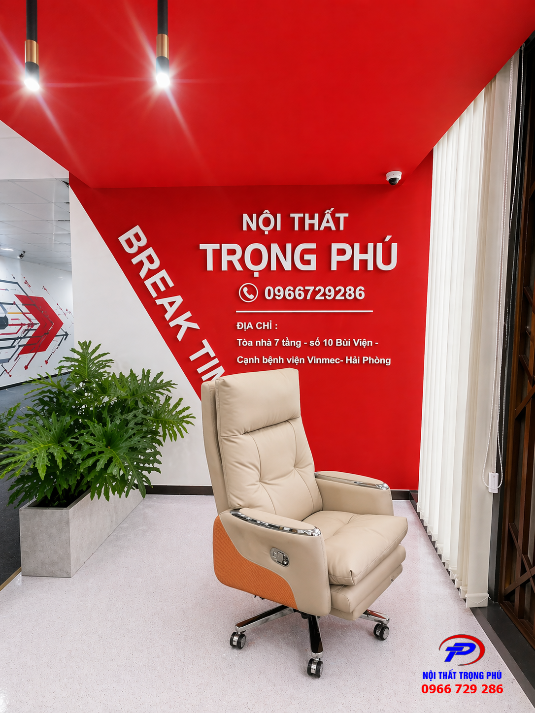 Ghế Lãnh Đạo HLY Tay Da Da PU Cao Cấp Có Gác Chân Thư Giãn