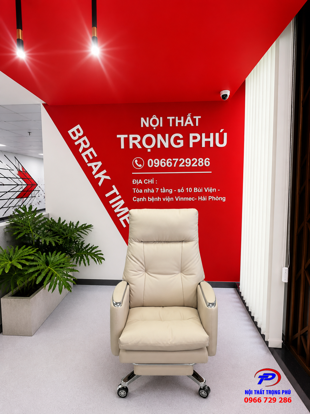 Ghế Lãnh Đạo HLY Tay Da Da PU Cao Cấp Có Gác Chân Thư Giãn