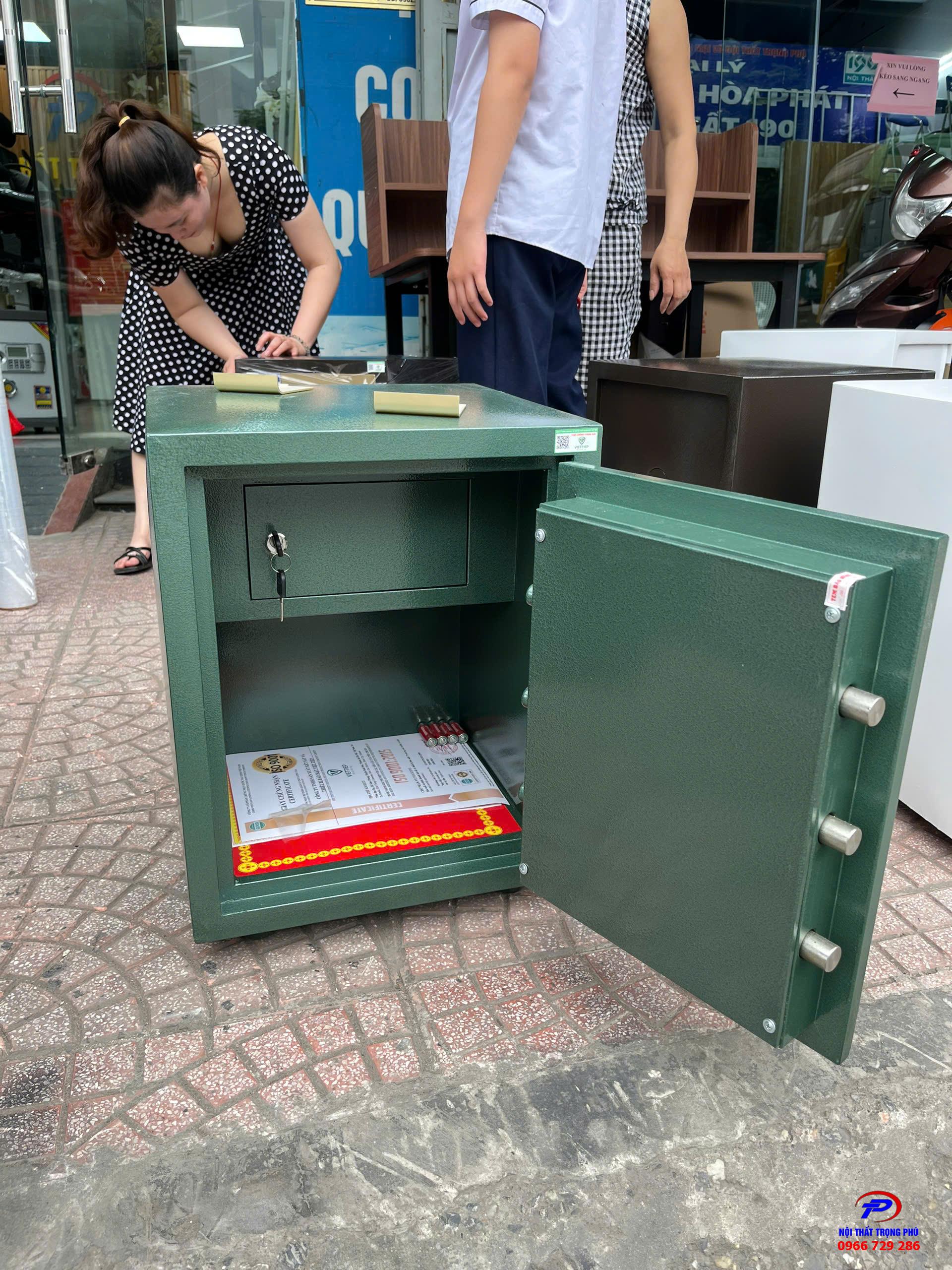 KÉT SẮT VIỆT TIỆP CHỐNG CHÁY K54ĐT MÀU XANH LÁ – KHÓA ĐIỆN TỬ AN TOÀN TUYỆT ĐỐI, BẢO VỆ TÀI SẢN HIỆU QUẢ