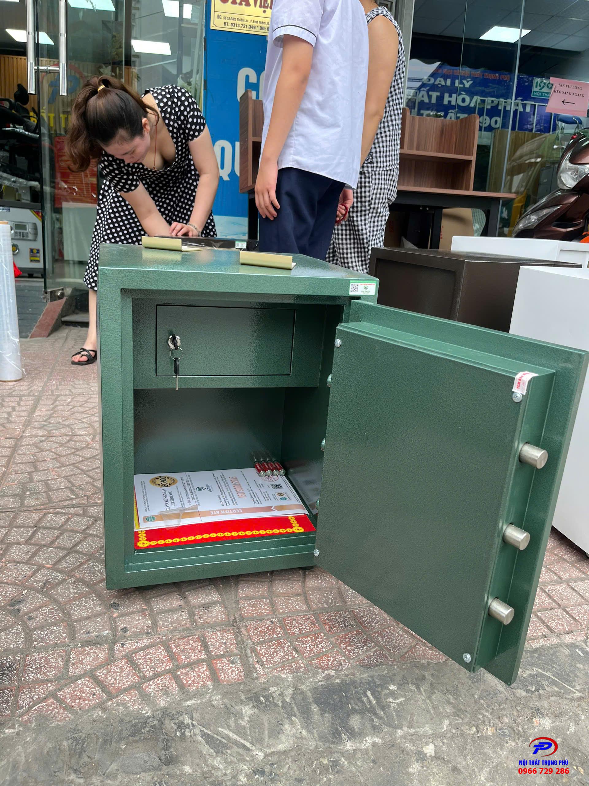 KÉT SẮT VIỆT TIỆP CHỐNG CHÁY K54ĐT MÀU XANH LÁ – KHÓA ĐIỆN TỬ AN TOÀN TUYỆT ĐỐI, BẢO VỆ TÀI SẢN HIỆU QUẢ