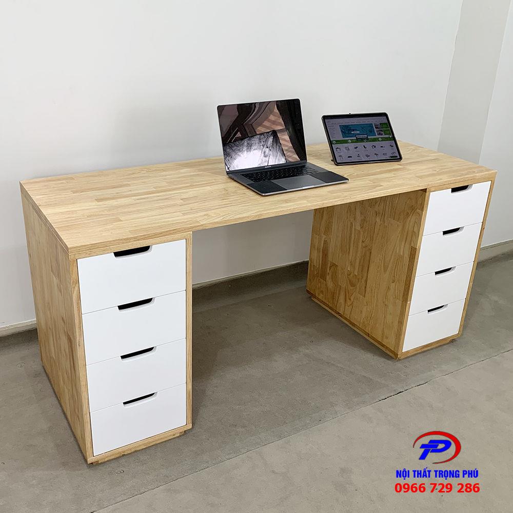 Bàn máy tính- Bàn Gaming IKEA 2 hộc tủ  gỗ tự nhiên 60x160cm TPIKEA07