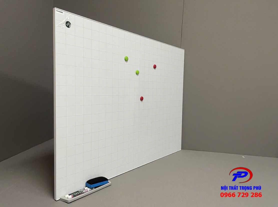 Bảng từ trắng Hàn Quốc N18 khung nẹp cạnh mỏng- KT 1000x1200 kẻ mờ