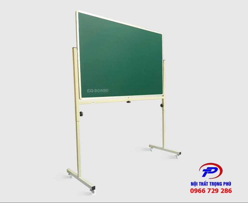 Bảng di động 2 mặt mầm non từ xanh + nỉ nhám - KT 800x1200 kẻ mờ