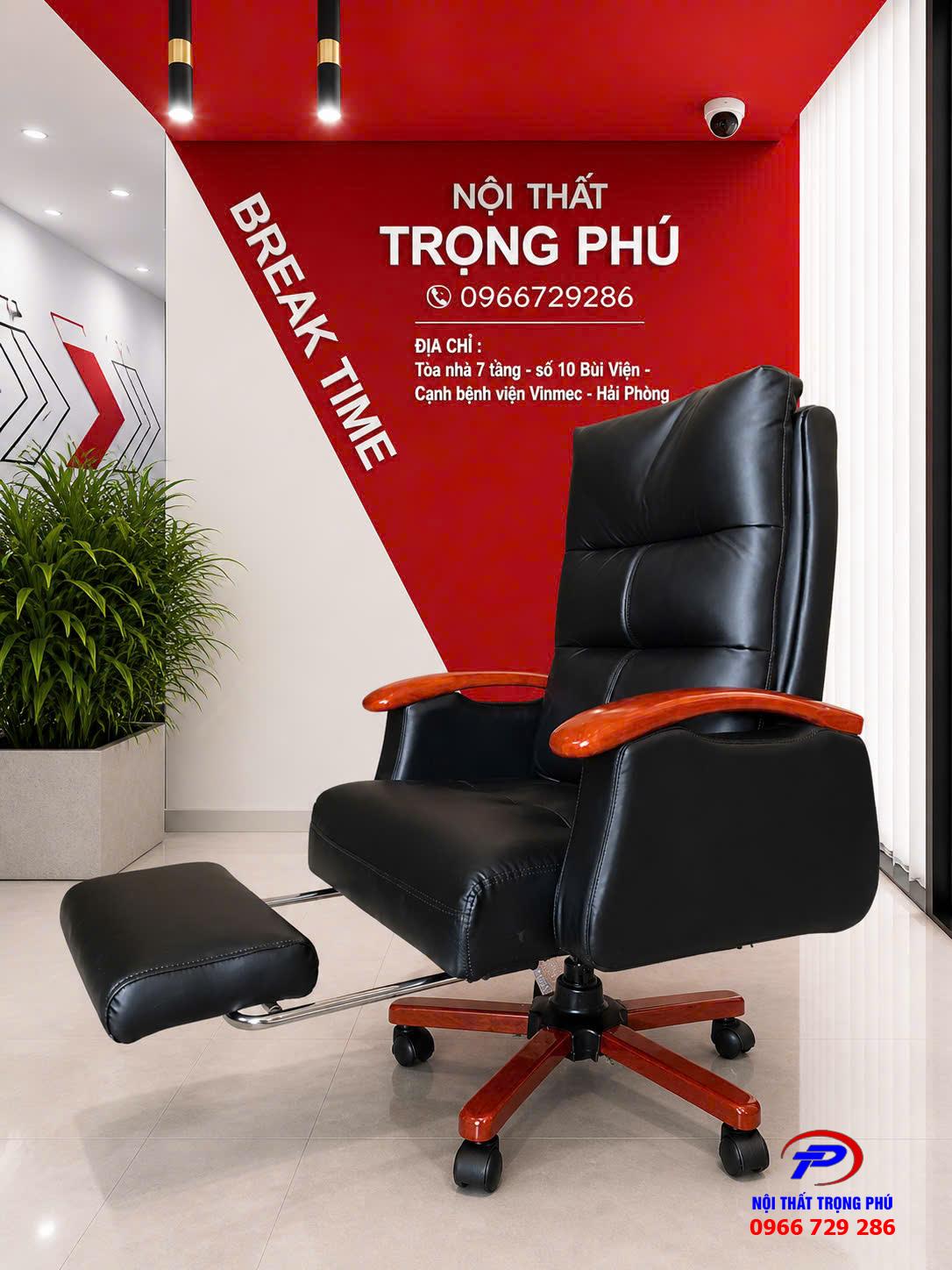 Ghế Xoay Da Lãnh Đạo GDTP18 Cao Cấp Có Gác Chân GDTP18