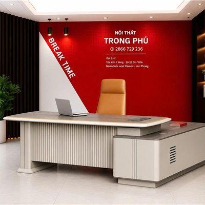 Bàn Giám Đốc Nhập Khẩu Bo Viền B957 | Sang Trọng, Hiện Đại Cho Văn Phòng Lãnh Đạo