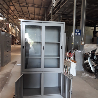 Tủ lsắt trên cánh kính lùa dưới cánh sắt mở TS09k3G