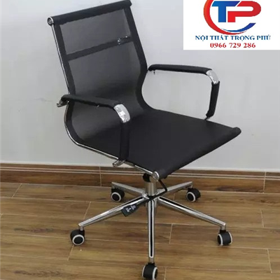 Ghế Lưng Lưới lưng thấp Chân Xoay mạ S5 TPGX205