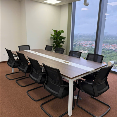 Bàn họp 1.2x2.4m BH2412-CH5 – Chân sắt hộp 50x50, mặt melamine 25mm