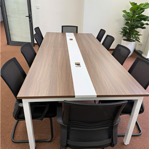 Bàn họp 1.2x2.4m BH2412-CH5 – Chân sắt hộp 50x50, mặt melamine 25mm