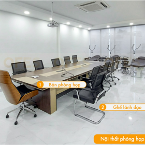 Bàn họp hiện đại 3m6 BH36 màu nâu cải be
