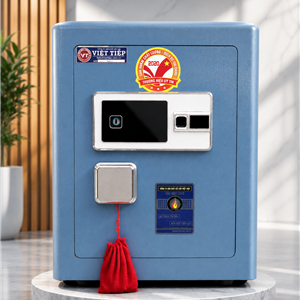 Két Sắt Việt Tiệp Vân Tay - Điện Tử VE54 Màu Xanh Dương Cao Cấp | Chống Cháy, Bảo Mật An Toàn Tài Sản